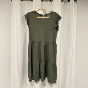 Elegant Olive Green Women's Dress